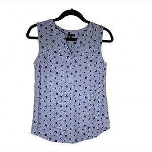 Talbots Navy Polka Dot Sleeveless Blouse